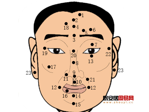 面痣的位置與命運圖解